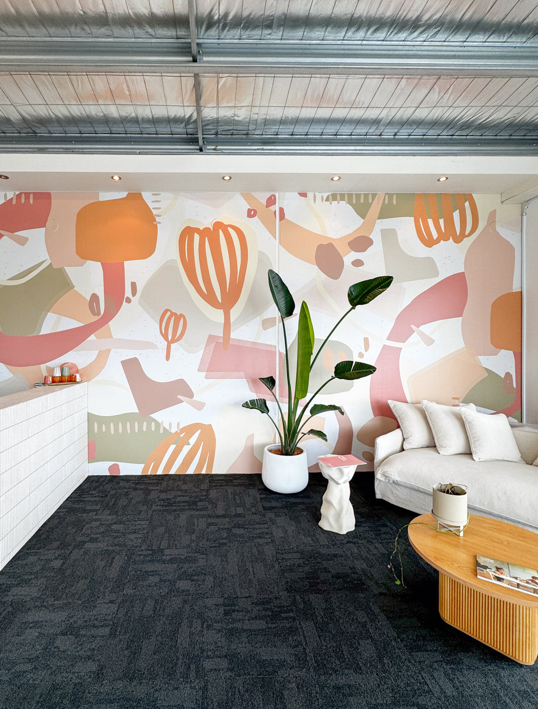 printed mural for interior wall in abstract design