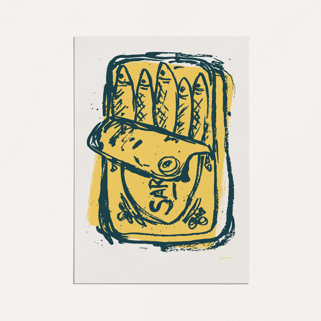 yellow sardine art print