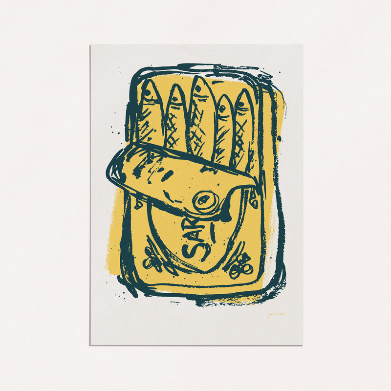 yellow sardine art print 