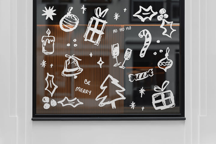 Christmas Icon Doodles - Festive Windows