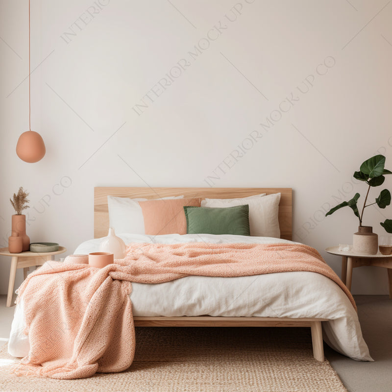 Soft Pink & Green Blank Wall - Stock Image Bundle