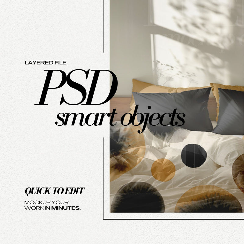 PSD Bedding Mockup Duvet Cover for Bed Set