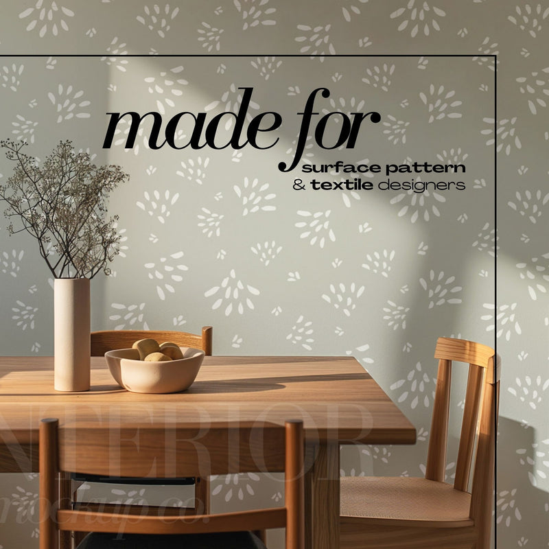 PSD Wallpaper Mockup Dining Room Interior Wall Covering Mock Up for Repeat Patterns