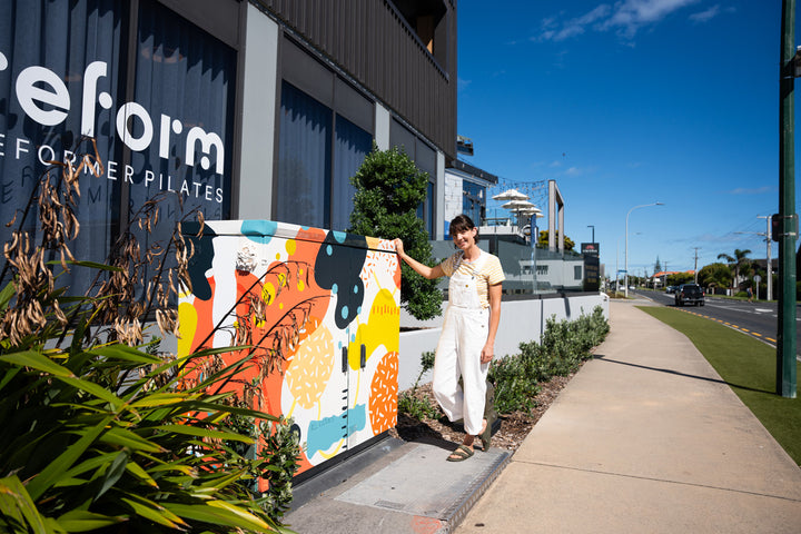 bright power box mural papamoa nz