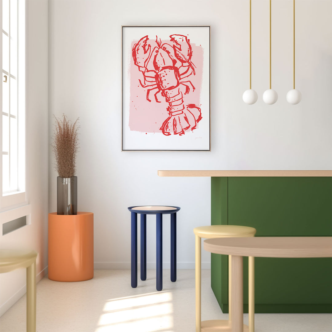 Kōura vs Crayfish - Pink/ Red - Art Print