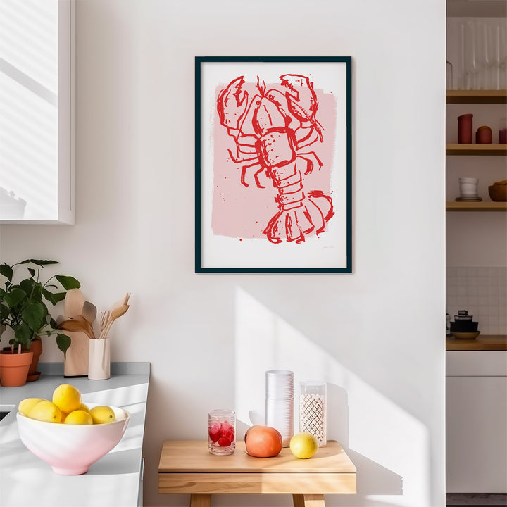 Kōura vs Crayfish - Pink/ Red - Art Print