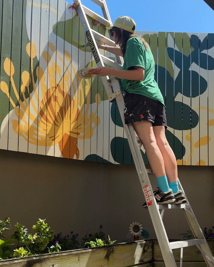 Floral Backyard Mural - Mt Maunganui