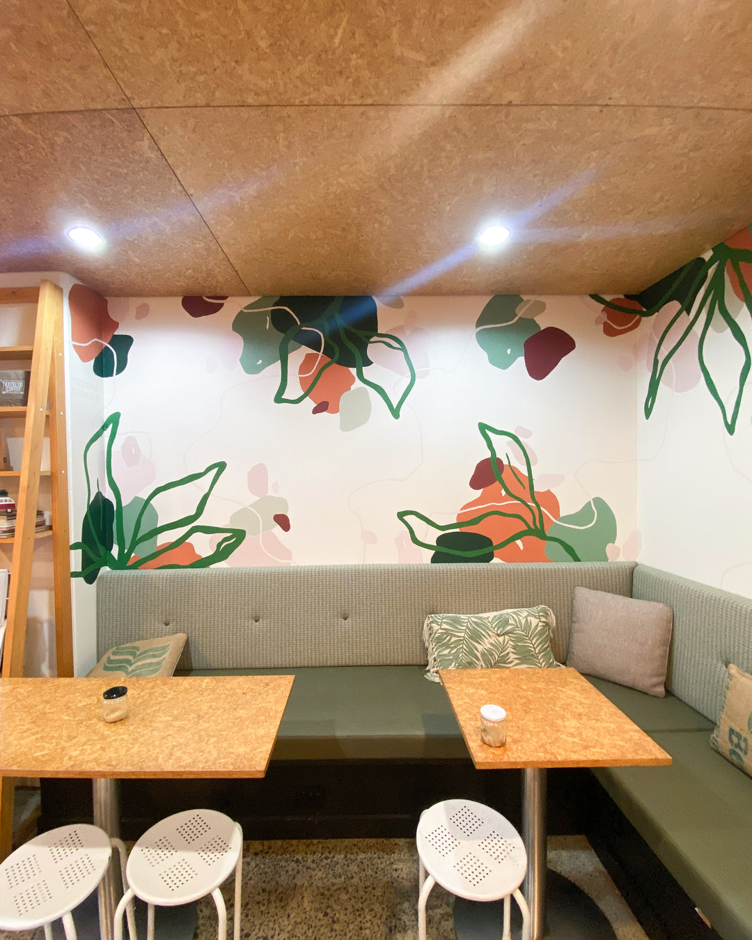 Excelso Cafe - Coffee Leaves Interior Mural