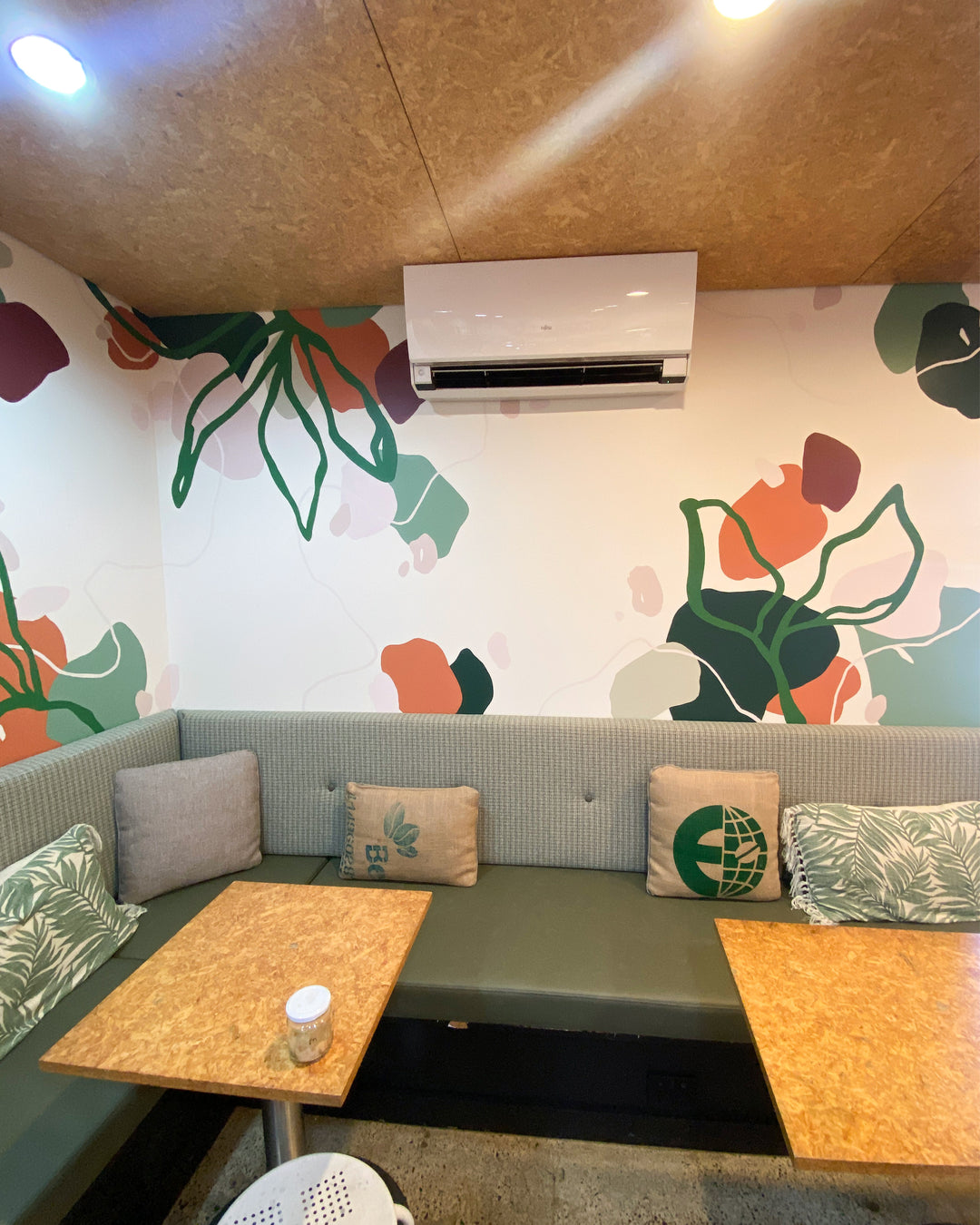 Excelso Cafe - Coffee Leaves Interior Mural