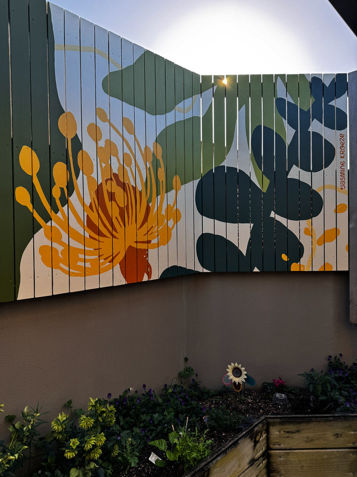 Floral Backyard Mural - Mt Maunganui