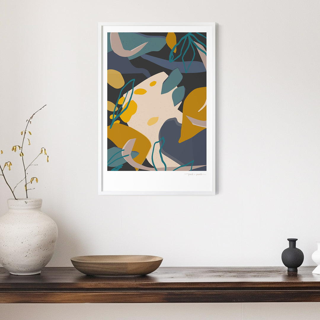 Golden Leaf I - Abstract Art Print