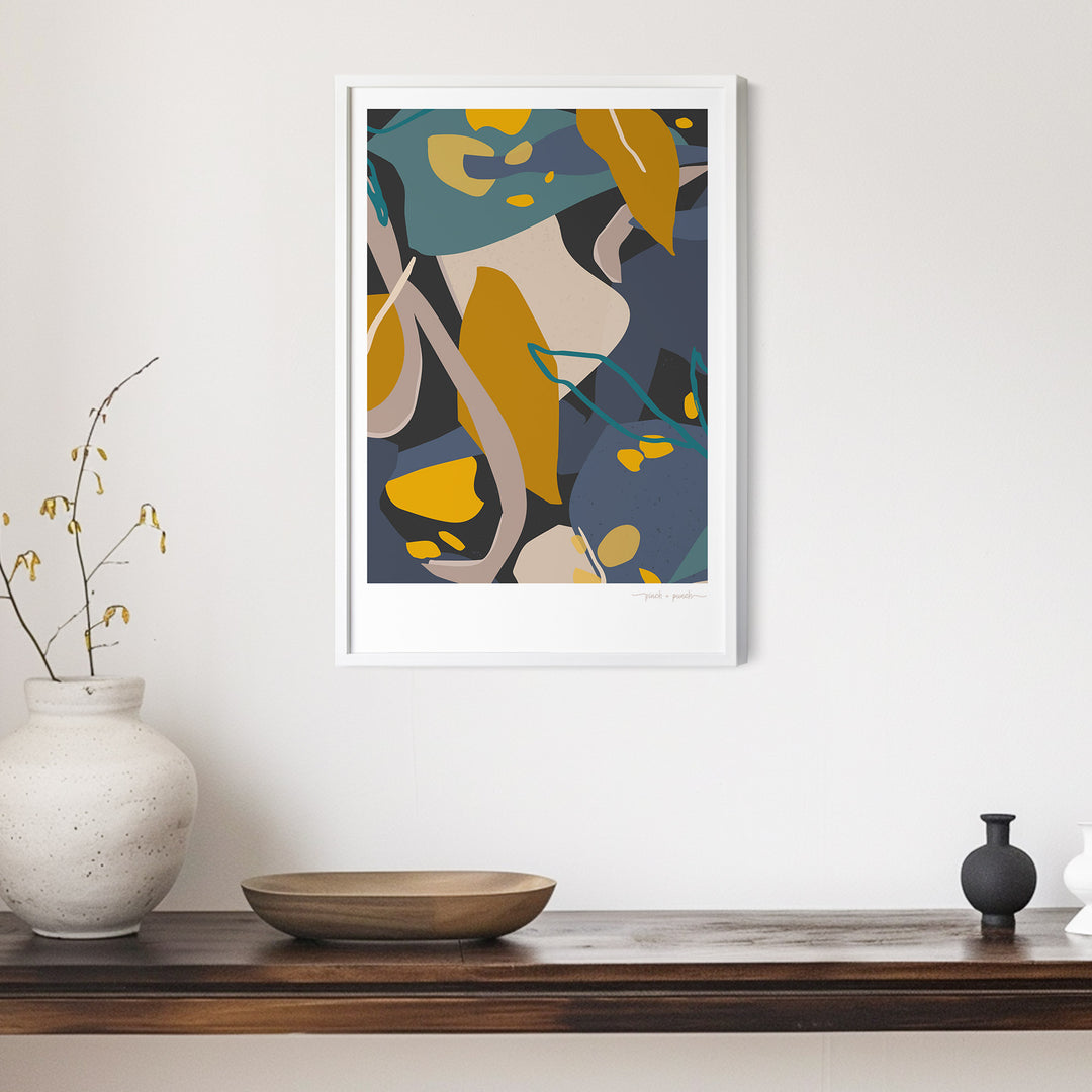 Golden Leaf II - Abstract Art Print