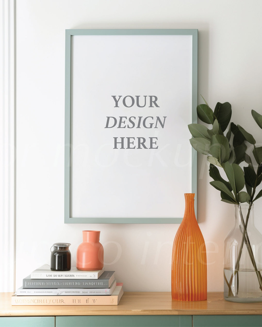 Colorful Frame Mockup Bundle PSD Bright Modern Interior Room Colourful Wall Art Frames