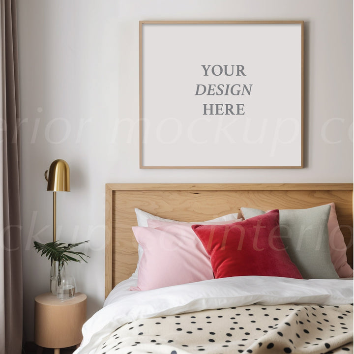 bedroom Colorful Frame Mockup Bundle PSD Bright Modern Interior Room Colourful Wall Art Frames