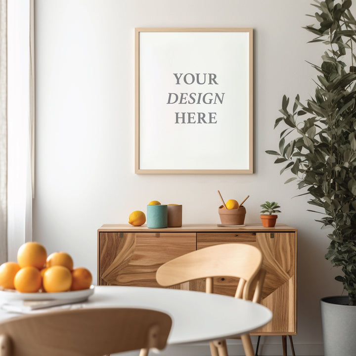 dining room Colorful Frame Mockup Bundle PSD Bright Modern Interior Room Colourful Wall Art Frames