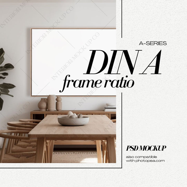 DIN A Horizontal Frame Mockup PSD