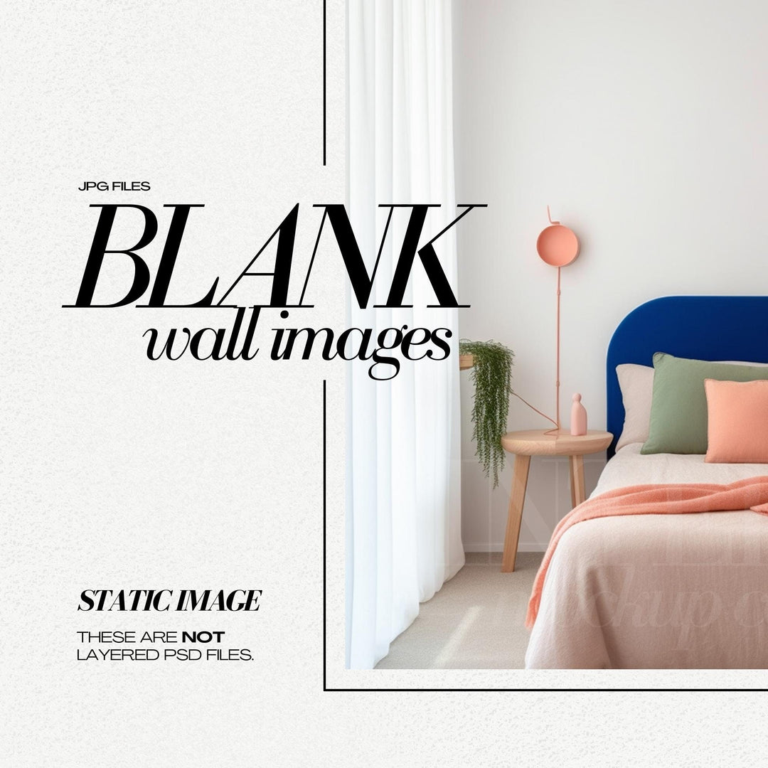 Colorful Interior Artwork Mockup Bundle JPG Bright Blank Wall Art Stock Image Colourful