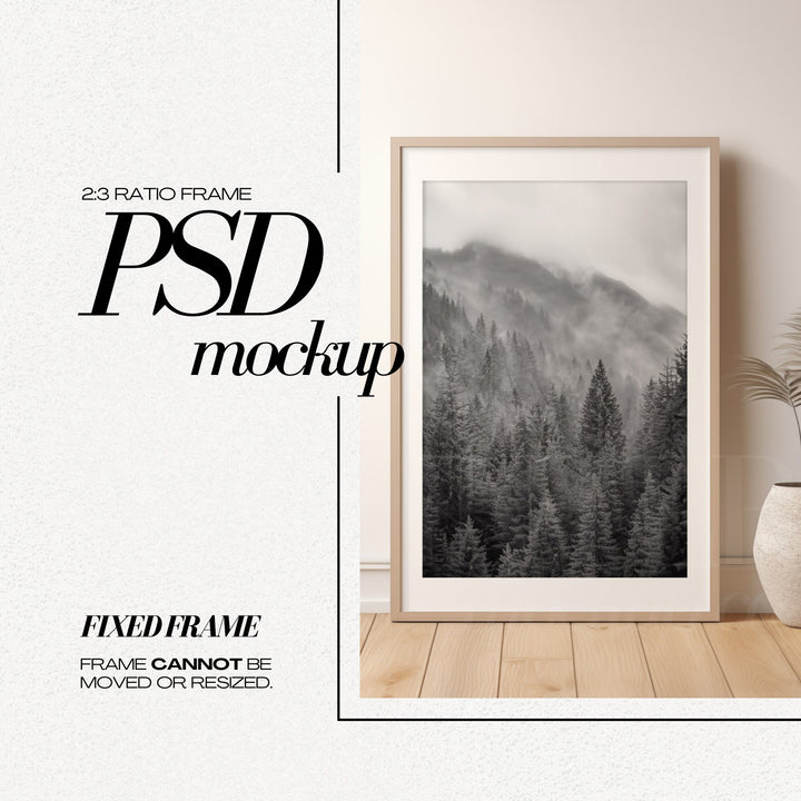 20x30 Leaning Frames Mockup PSD Wooden Frame