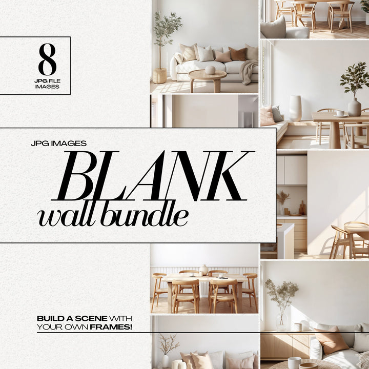 Blank Wall  Contemporary Interior Mockup Bundle JPG