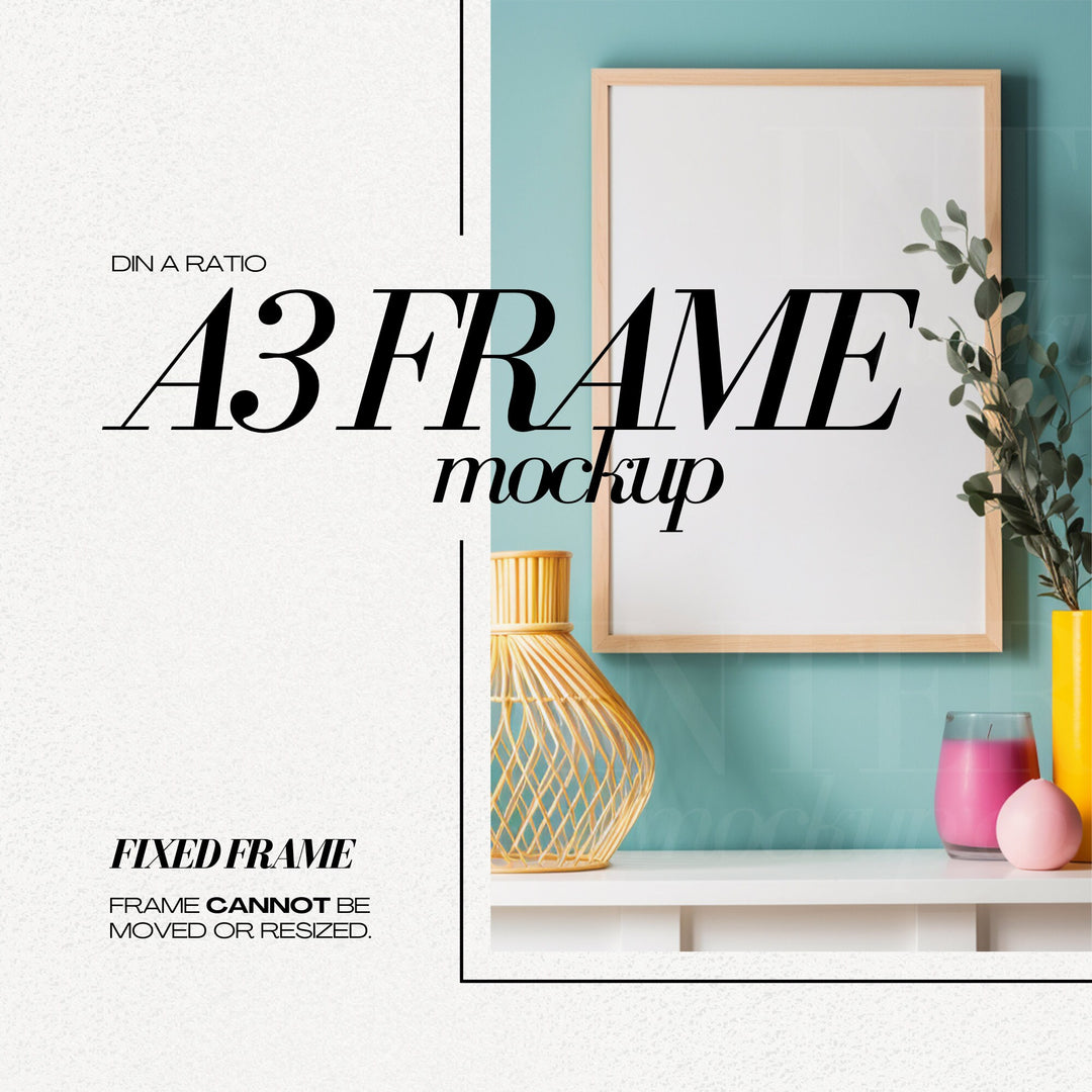 Colorful Frame Mockup Bundle Bright Modern Interior Decor Colourful Wall Art Frames PSD