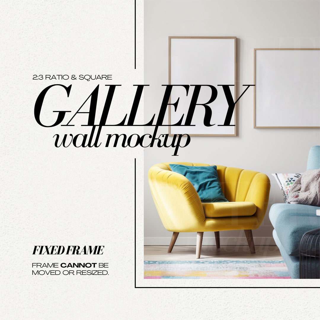 Colorful Frame Mockup Bundle Bright Modern Interior Decor Colourful Wall Art Frames PSD