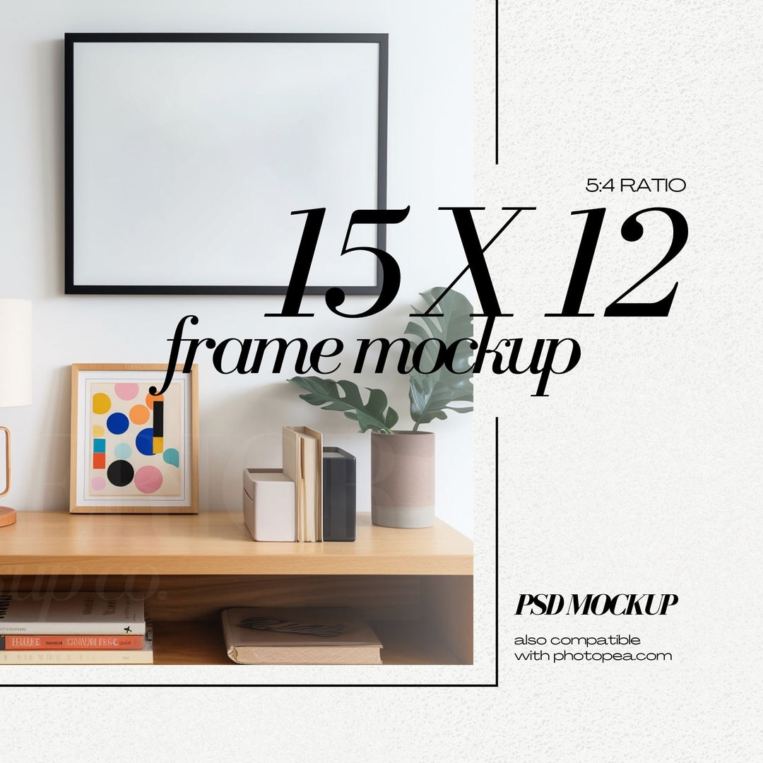 Colorful Wall Art Frame Mockup Bundle for Small Artwork