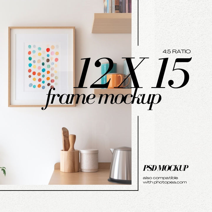 Colorful Wall Art Frame Mockup Bundle for Small Artwork