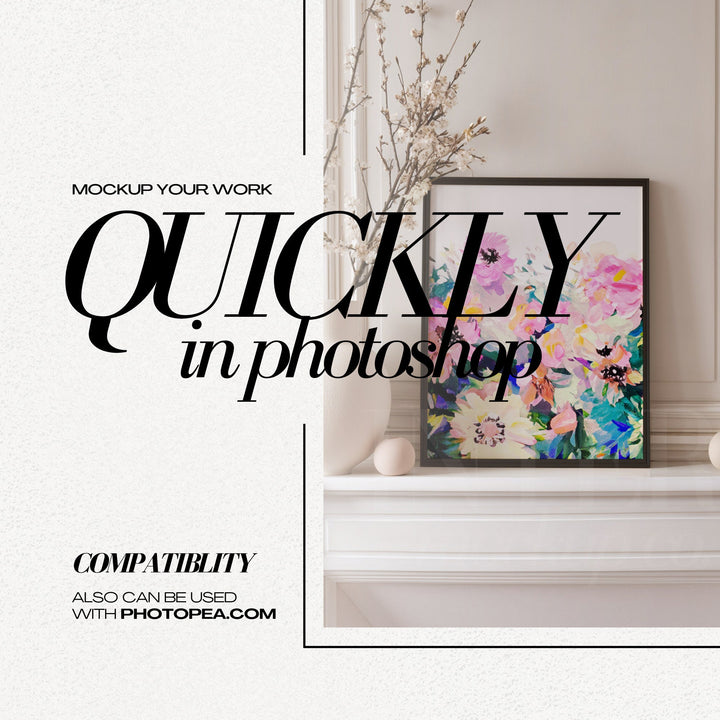 16x20 Frame Mockup PSD Coquette Room