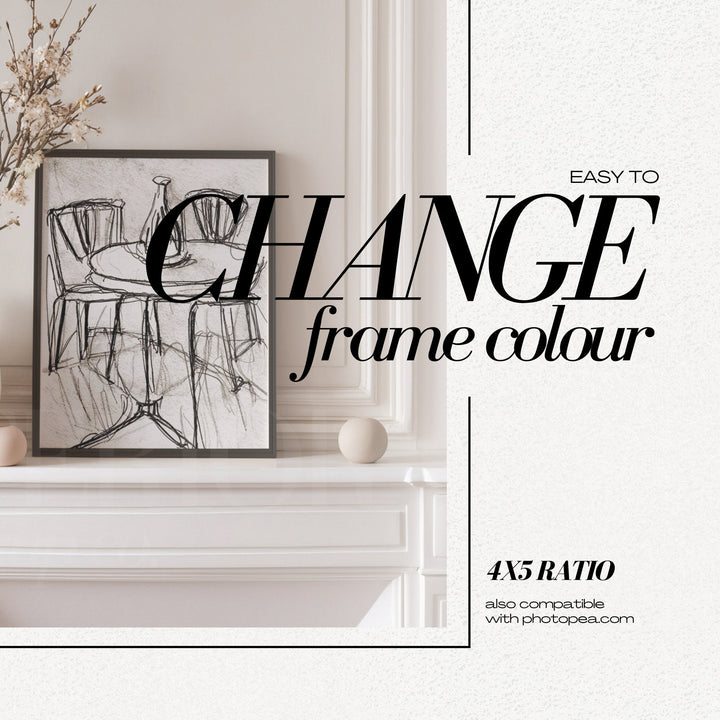 16x20 Frame Mockup PSD Coquette Room