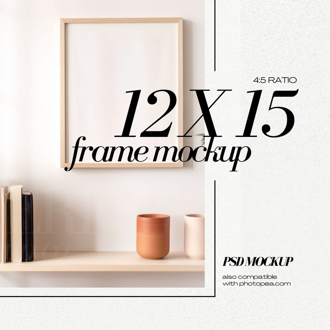 Colorful Wall Art Frame Mockup Bundle for Small Artwork