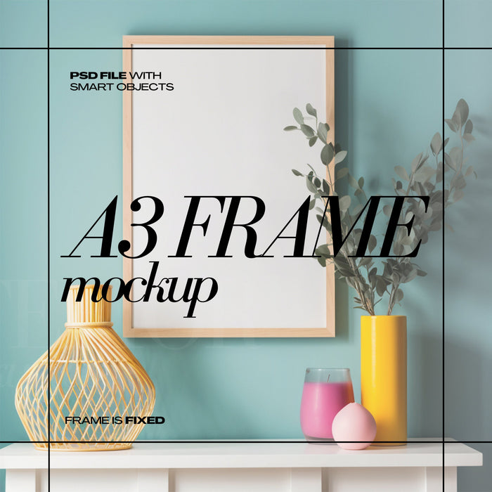 DIN A3 Frame Mockup PSD Colorful Mockups