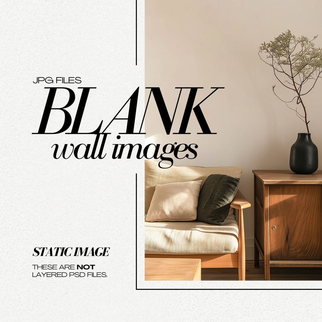 Blank Wall Mockup Bundle JPG Modern Interior