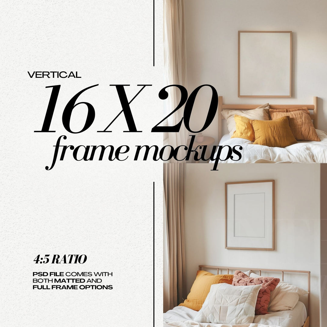 PSD Frame Mockup Bundle - Wooden Frames