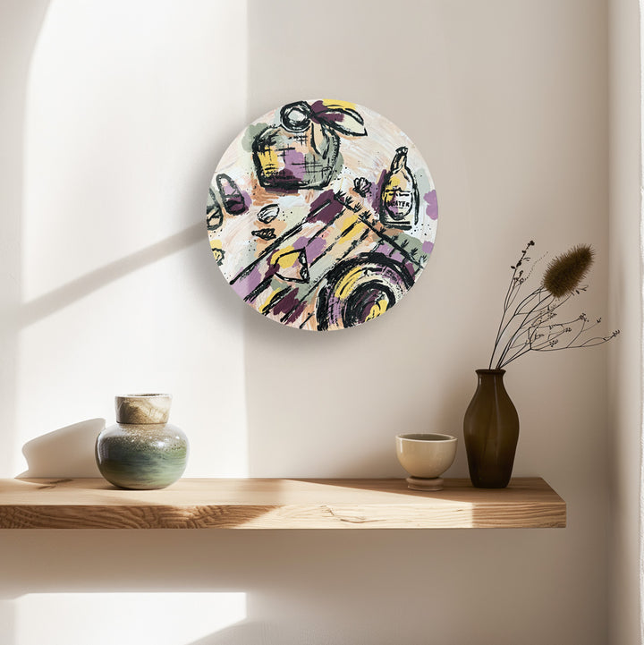 round acrylic painting nz art gift for her