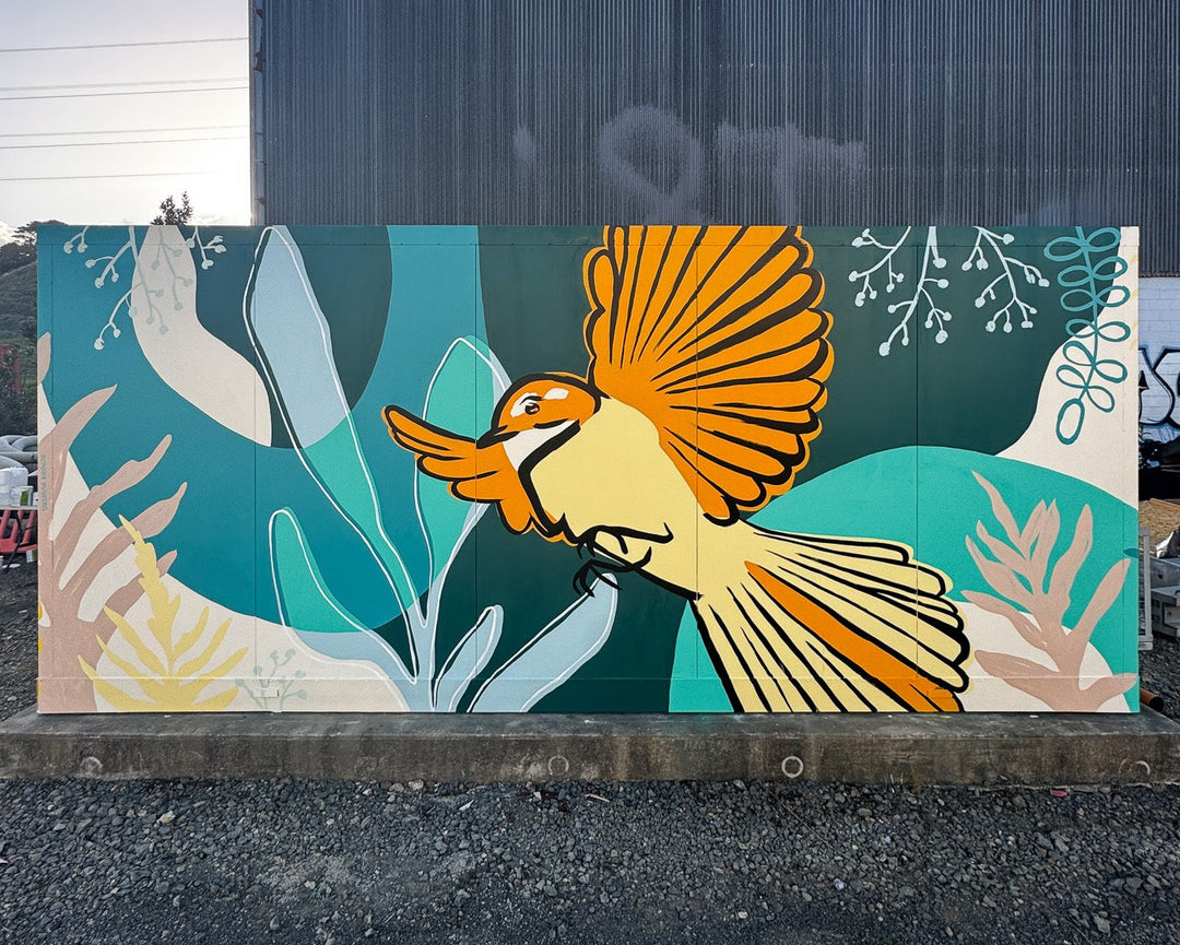 piwakawaka auckland mural for kiwirail