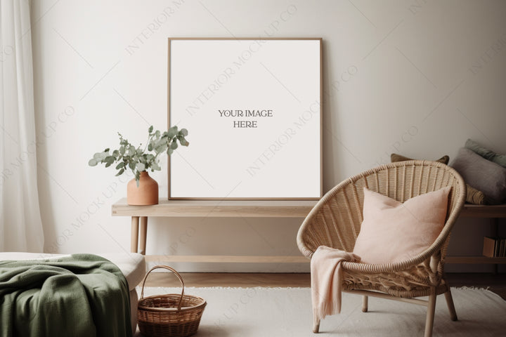 Soft Pink & Green Blank Wall - Stock Image Bundle