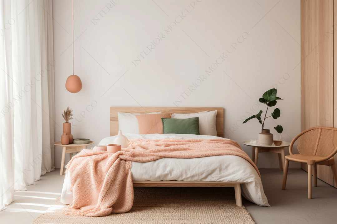 Soft Pink & Green Blank Wall - Stock Image Bundle