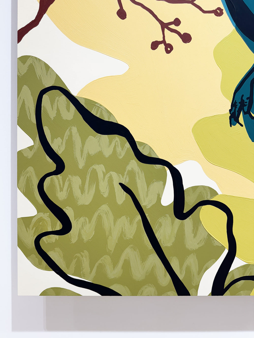 Abstract mural detail showing native leaf shapes