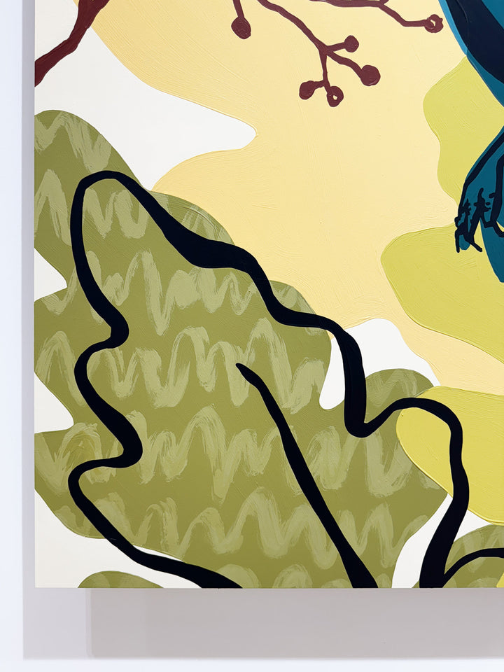 Abstract mural detail showing native leaf shapes
