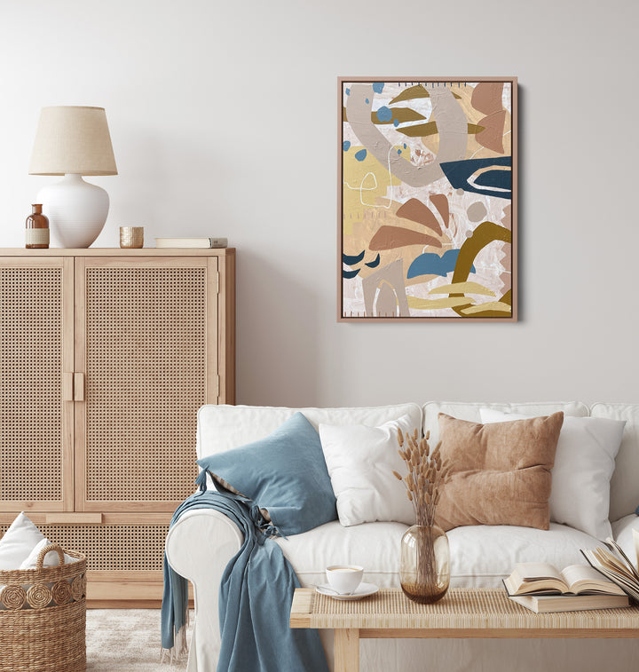 Navy terracotta abstract original painting