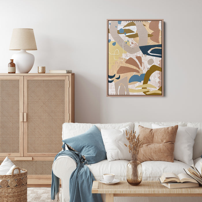 Navy terracotta abstract original painting