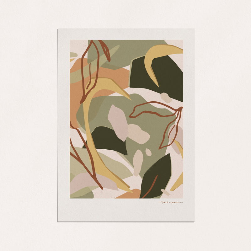 autumn leaf abstract art print new zealand