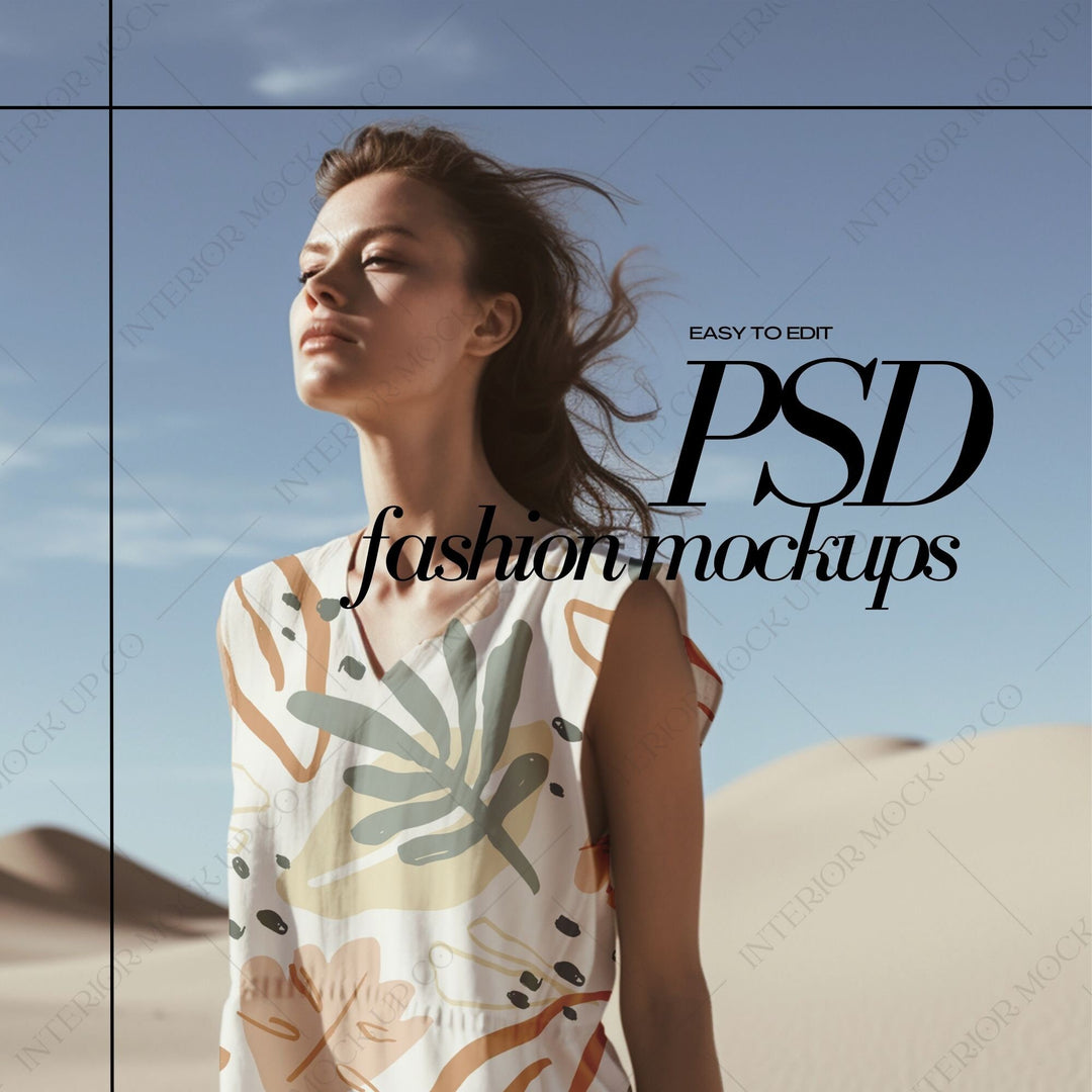 PSD Fashion AOP Mockup Bundle for Seamless Patterns