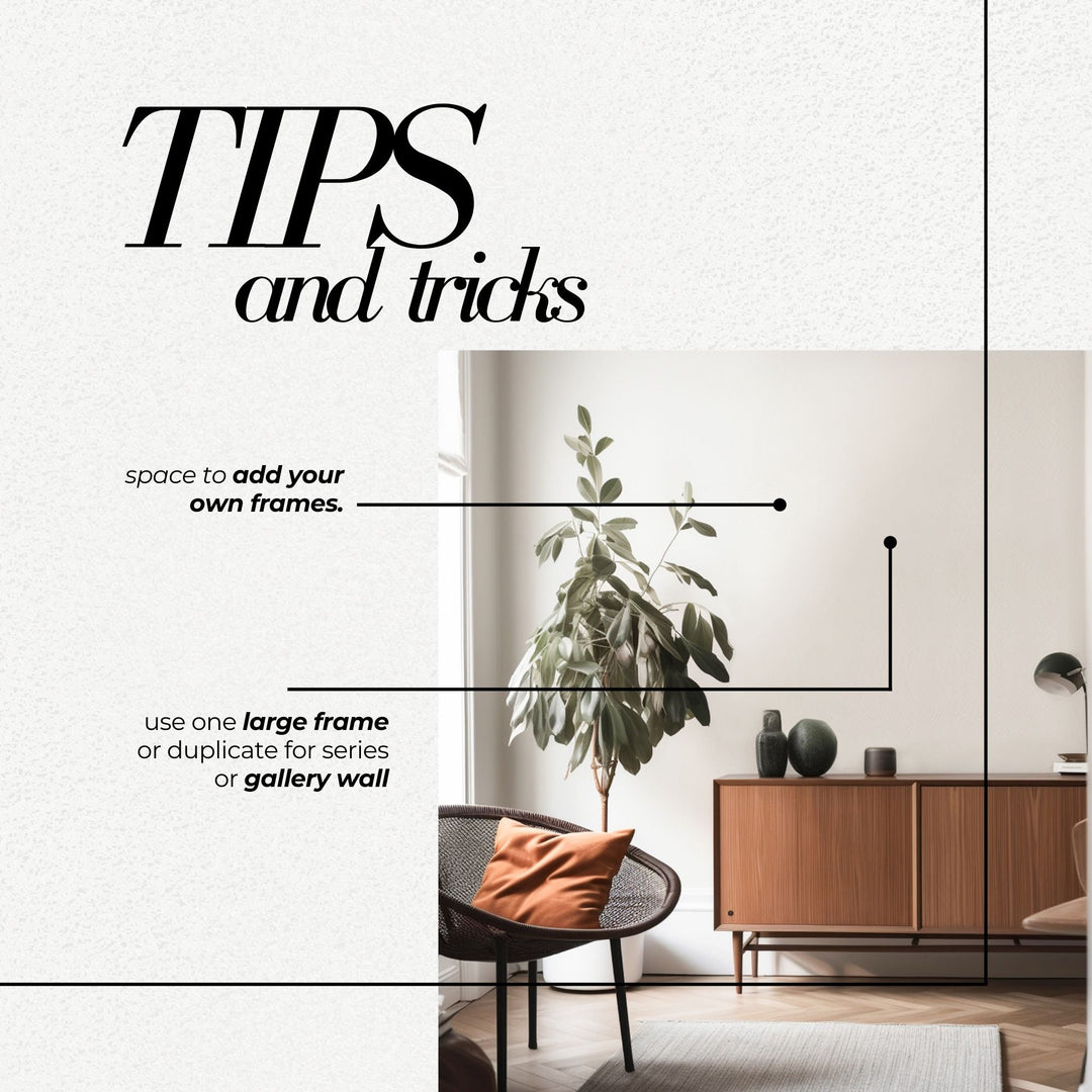 Mid Century Mockup JPG Interior Bundle Blank Wall Stock Image