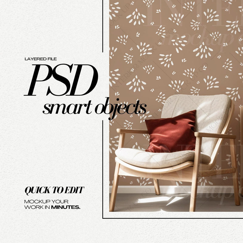 PSD Wallpaper Mockup - Modern Interior