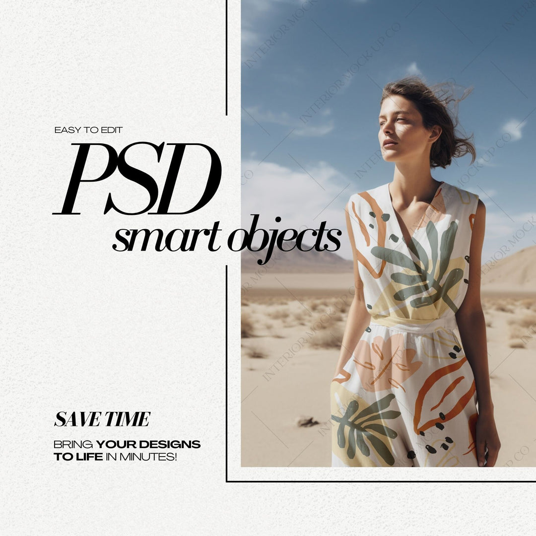 PSD Dress Mockup - Fashion Campaign Style