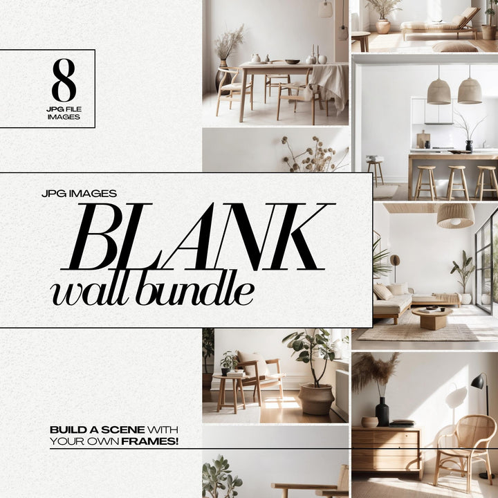 Boho Mockup Bundle Interior Blank Wall Stock Image