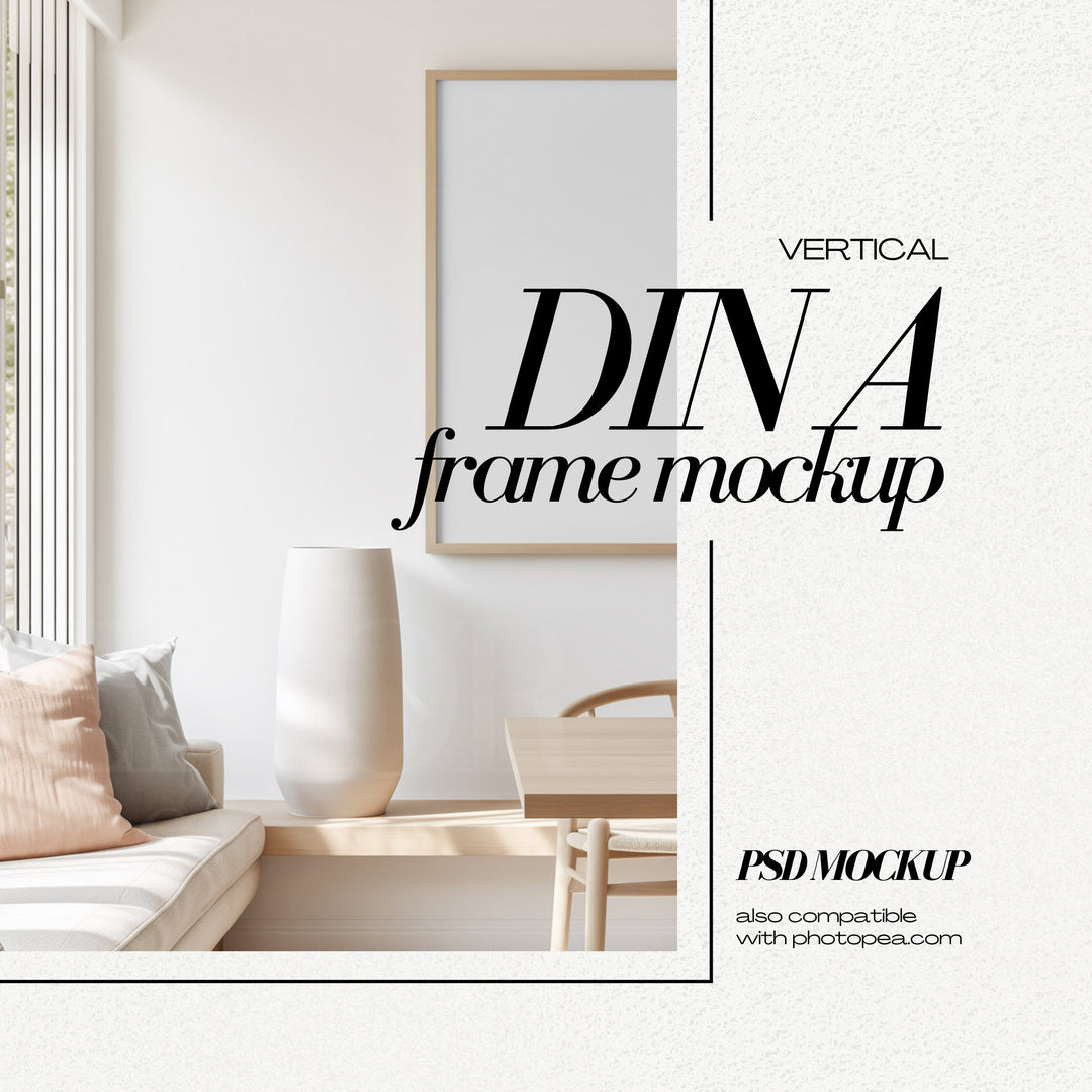 DIN A1 Frame Mockup PSD Vertical Frames Mock up for Art