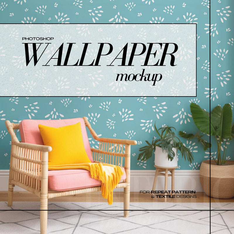 PSD Wallpaper Mockup - Colorful Interior