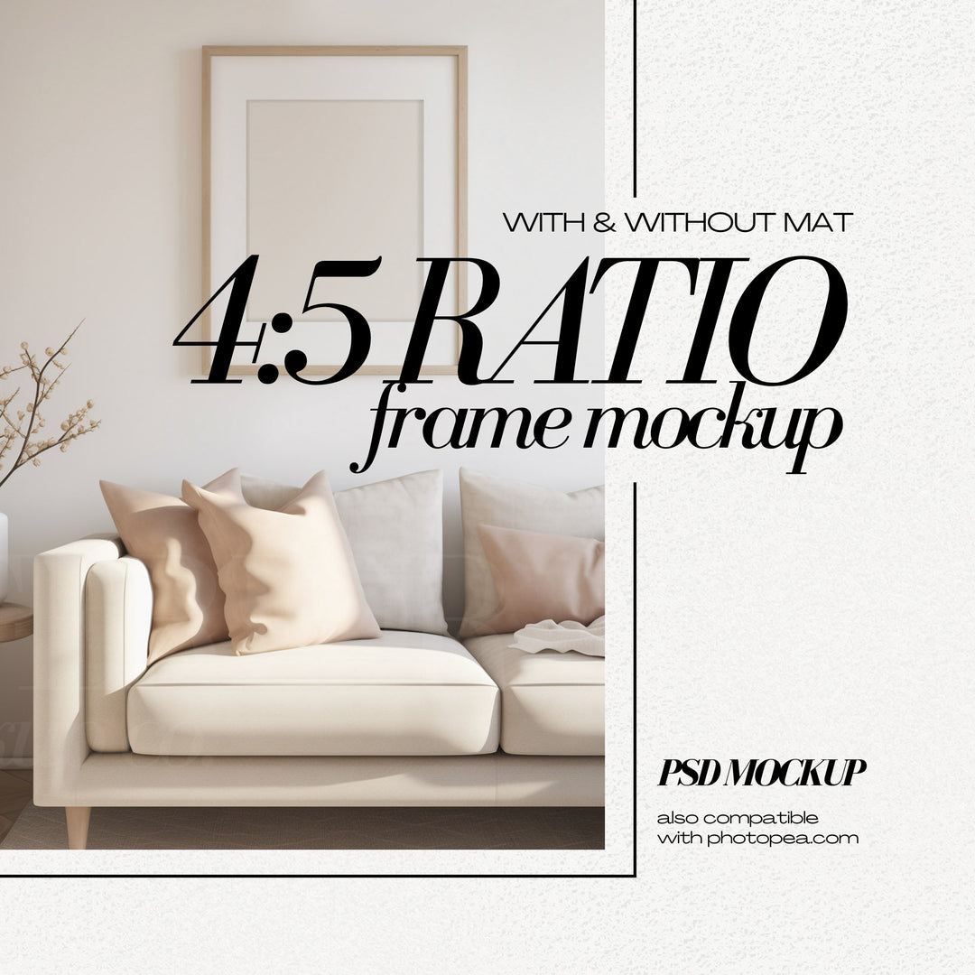 Contemporary Frame Mockup Bundle PSD Boho Style Wooden Frames Mock up